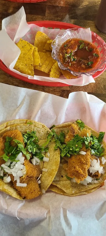 Fish Tacos and Chips and Salsa